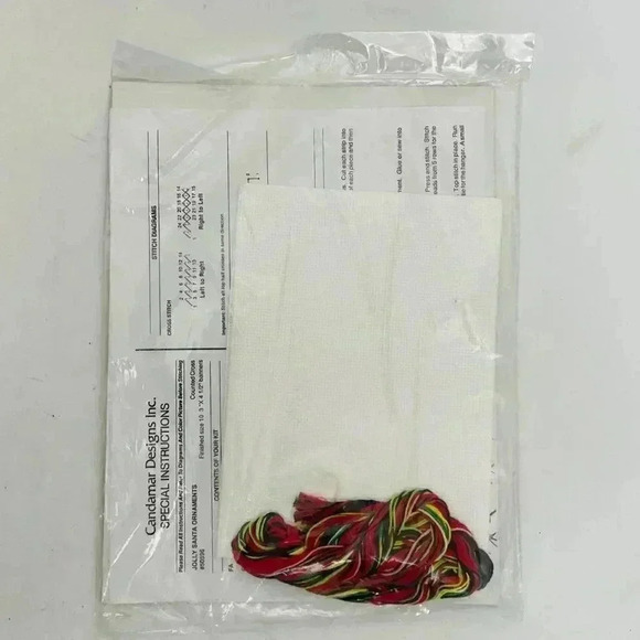 Candamar Design Jolly Santas Counted Cross Stitch Kit Christmas Ornaments 50596 - Picture 2 of 2